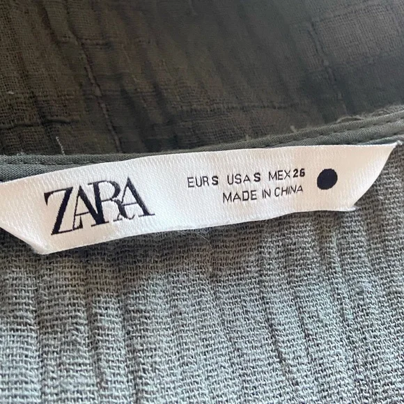 🛑SOLD ZARA Green Belted Long Textured Jumpsuit - Picture 8 of 10